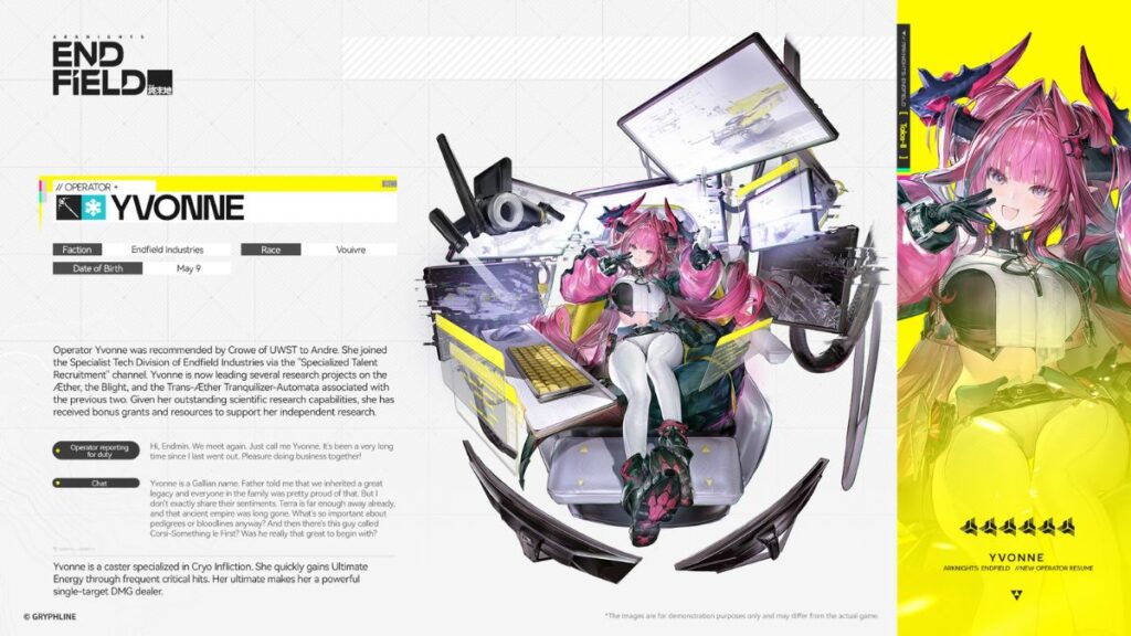 Arknights Endfield Character Spotlight: The Cryo Boss-Melter, Yvonne